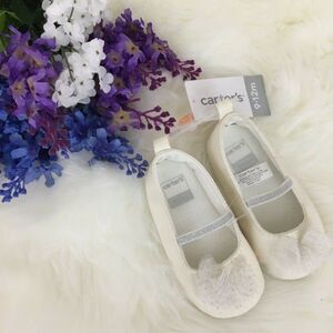 Carters Formal Dress Shoes Infant 9-12 Months Slip on White NEW WITH TAG